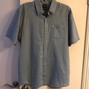 Men’s Volcom short sleeve blue shirt